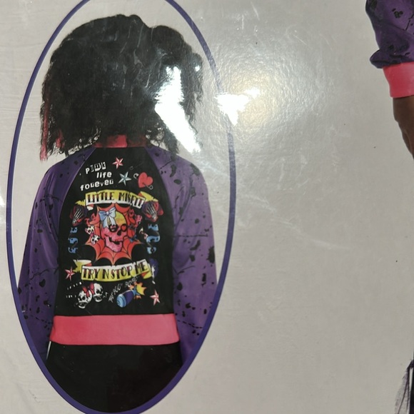 Punk Zombie Kids Costume - Purple and Pink - Picture 5 of 10